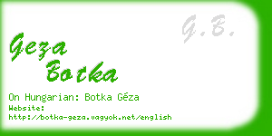geza botka business card