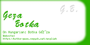 geza botka business card